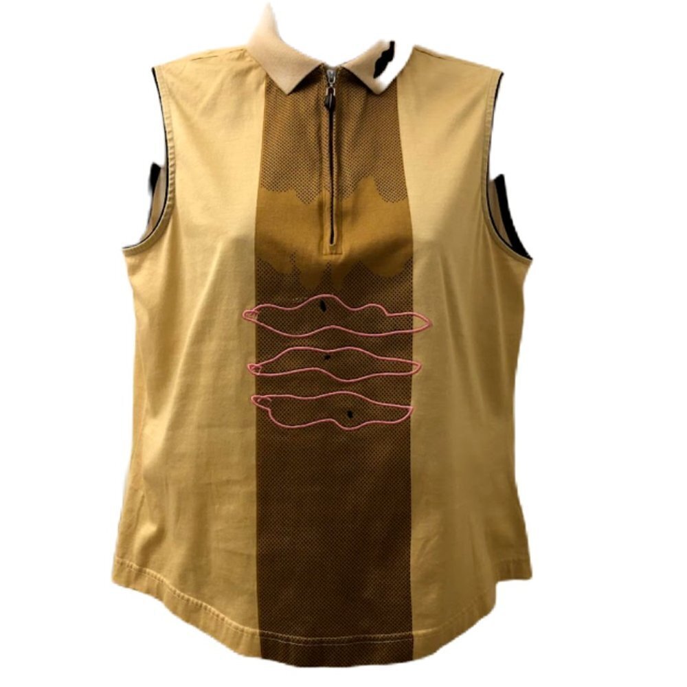 Jamie Sadock Women's Golf Sleeveless Shirt Size Medium Zip Collared Embroidered